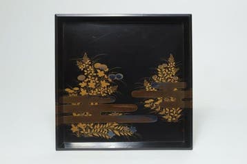 Dienblad - Gouden maki-e lakwerk dienblad met pootjes Zen