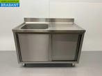 Evier inox 2 portes coulissantes Premium-line 120 cm Horeca, Verzenden