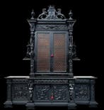 Credenza - eboniseerd hout - Een imposante dressoir in