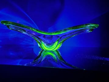 Schaal - Uraniumglas - Schaal uraniumglas, Antiek en Kunst