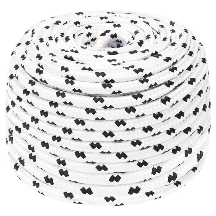 vidaXL Boottouw gevlochten 6 mmx100 m polyester wit4, Bricolage & Construction, Quincaillerie & Fixations, Envoi