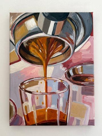 Cansu Rossi - Espresso Bloom - Oil Painting