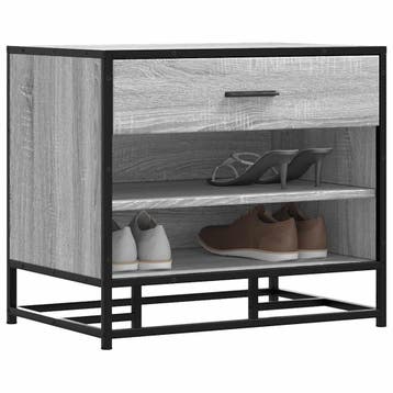 vidaXL Schoenenbank 60x40x53,5 cm bewerkt hout en metaal, Verzenden
