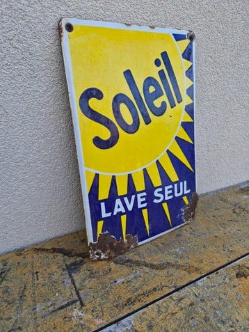 Soleil Lave Seul - Plaque émaillée - Acier