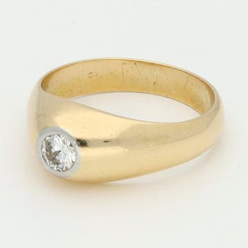 Ring - 18 karaat Geel goud Diamant (Natuurlijk), Nieuw