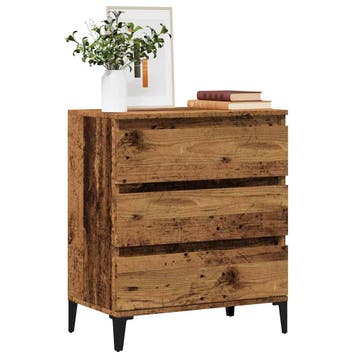 vidaXL Dressoir 60x35x70 cm bewerkt hout oud houtkleurig, Verzenden, Nieuw