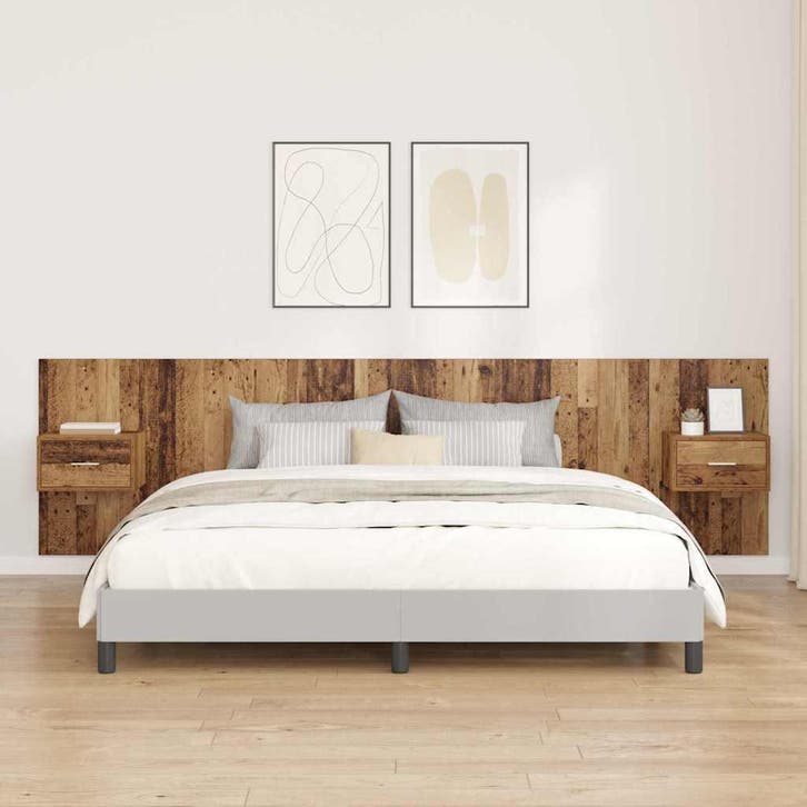 vidaXL Hoofdeinde Met Kast met lade 3 pcs Oud Hout Bewerkt, Maison & Meubles, Chambre à coucher | Lits, Envoi