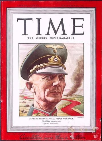 Cover Time Magazine1942 met Fedor von Bock (lijst optie), Verzenden, Foto of Poster