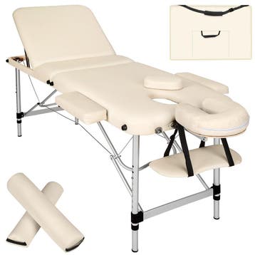 tectake 3 zones massagetafel-set met 5cm matras, rolkussens, Sport en Fitness, Massageproducten, Verzenden, Nieuw