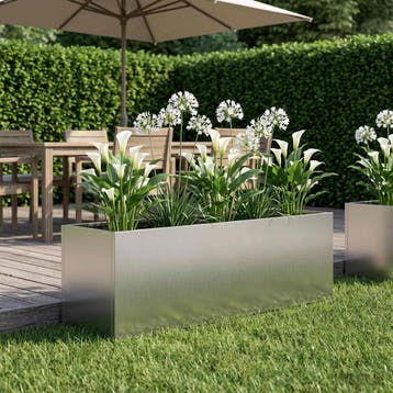 vidaXL Plantenbak zilver 100 x 30 x 30 cm Gegalvaniseerd, Verzenden, Nieuw