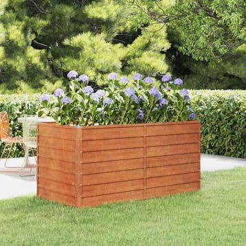 vidaXL Plantenbak verhoogd 160x80x77 cm cortenstaal roestig, Verzenden, Nieuw
