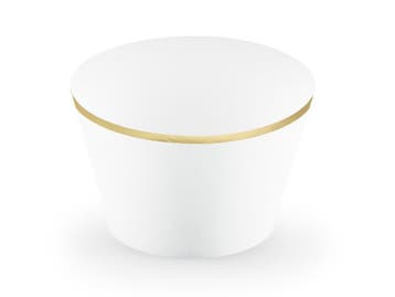 Cupcake Vormpjes Wit 7,6cm 6st, Verzenden