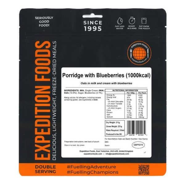 Porridge met Bosbessen - Expedition Foods, Diversen, Levensmiddelen, Verzenden