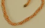 Halsketting - 18 karaat Geel goud Koraal - Koraalhalsketting, Nieuw