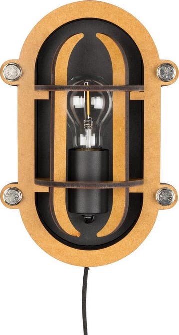2dekans | Zuiver wandlamp Ovale vorm van zwarte aluminium -, Tuin en Terras, Ophalen of Verzenden, Nieuw