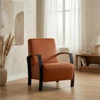 Leren fauteuil Glory - Rancho Cognac (cognac), Ophalen of Verzenden