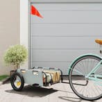 vidaXL Fietstrailer oxford stof en ijzer grijs, Verzenden, Nieuw