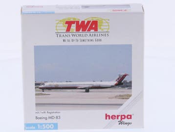 Schaal 1:500 Herpa 507646 Trans World Airlines Boeing MD-..., Ophalen of Verzenden