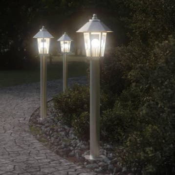 vidaXL Buitenvloerlamp 80 cm roestvrijstaal zilverkleurig, Verzenden, Nieuw