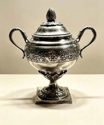 Koffie- en theeservies (3) - .812,5 zilver, Edelholz - 812,5