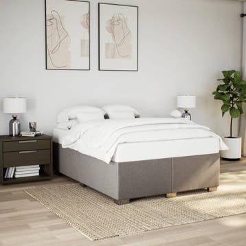 vidaXL Bedframe zonder matras stof taupe 140x190 cm, Verzenden, Nieuw