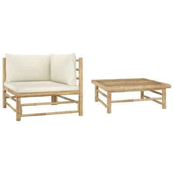 Ensemble salon bambou 2 pieces - Retour client - 52% de r..., Jardin & Terrasse, Verzenden