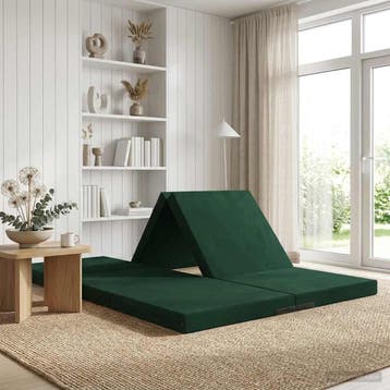 vidaXL Vouwbare Sofa Bed 140 x 67 x 15 cm Donkergroen, Huis en Inrichting, Verzenden, Nieuw