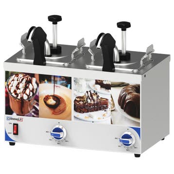 Sausdispenser | RVS | 2x 2.5L (1/6 GN) | Verwarmde Uitloop, Verzenden