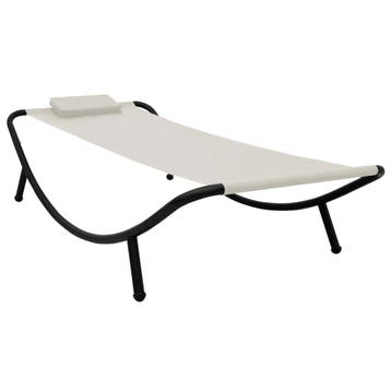 vidaXL Tuinbed 200x90 cm staal crème, Verzenden, Nieuw
