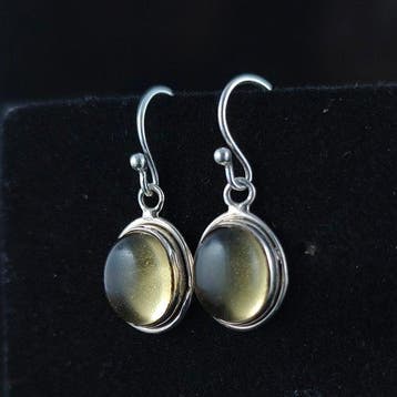 Citrine - Argent - Boucles doreilles - Aimant