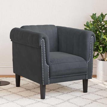 vidaXL Fauteuil fluweel donkergrijs, Verzenden