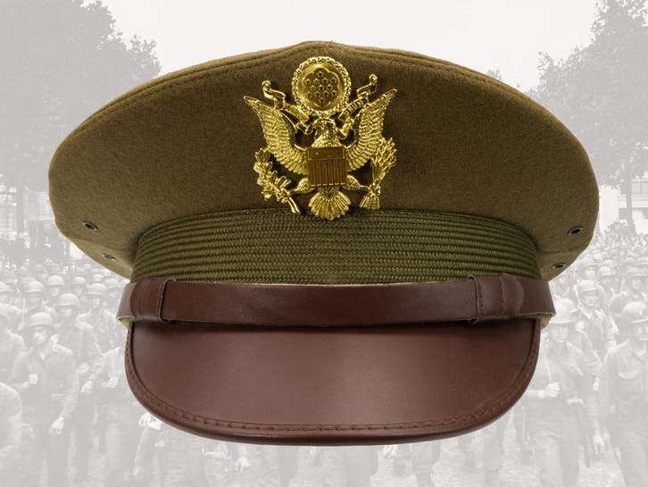 Replica US Officer Visor Cap ww2, Collections, Objets militaires | Seconde Guerre mondiale, Enlèvement ou Envoi