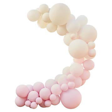 Roze Wit Creme Ballonnenboog DIY Set, Verzenden