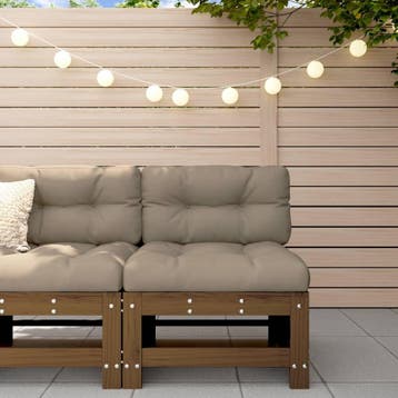 Middenbank massief hout - Ideale modulaire basis voor je..., Tuin en Terras, Verzenden, Zo goed als nieuw, Hout