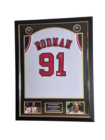 Chicago Bulls - NBA - Dennis Rodman Signed Jersey #91 –, Nieuw