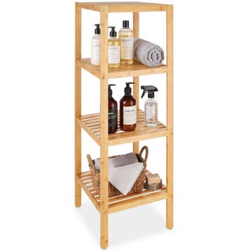 Bambus rek 4 etages 33x33x97 cm - bruin, Verzenden, Nieuw