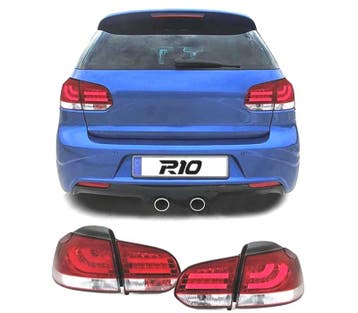 Feux Arrière Pour Volkswagen Vw Golf 6 08-12 Led Rouge Blanc, Autos : Pièces & Accessoires, Éclairage, Verzenden