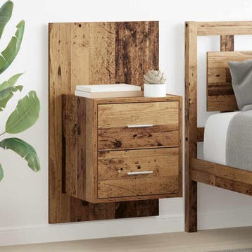 vidaXL Wandkastje voor Bed 2 st Oud Hout 48,5 x 32,5 x 80 cm, Huis en Inrichting, Slaapkamer | Nachtkastjes, Verzenden, Nieuw