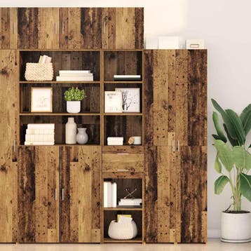 vidaXL Highboard Oud Hout 40 x 42,5 x 185 cm Bewerkt hout, Verzenden