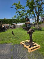 Beeld, XXL Bronze Fisher Boy with Dog - 70 cm - Brons - 2025