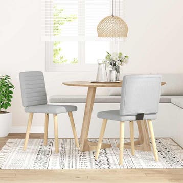 vidaXL Eetkamerstoelen 2 st stof wolk grijs, Verzenden, Nieuw