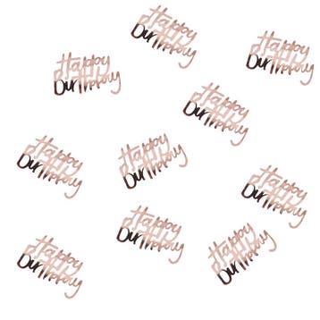 Rose Gouden Happy Birthday Confetti 14g, Verzenden