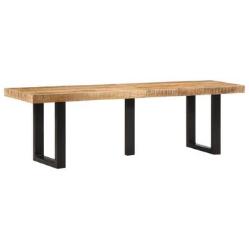 vidaXL Bankje 160 cm massief ruw mangohout en staal, Verzenden