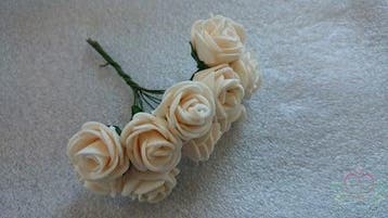 Mini Foam Roos Ivory Zalm 2,5 cm Bundel 12 stuks, Nieuw