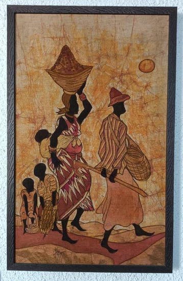 Atélier Musaazi & Ssenkungu - Coppia di Batik figurativi