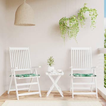 vidaXL Stoelkussens 2 st bladpatroon 40x40x4 cm stof, Huis en Inrichting, Verzenden, Nieuw