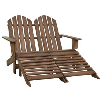 vidaXL Tuinstoel 2-zits Adirondack met voetenbank vurenhout, Verzenden, Nieuw