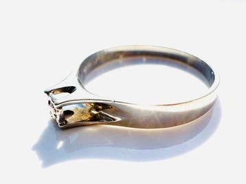 Zonder minimumprijs - Ring - 18 karaat Witgoud - 0.01ct. tw., Nieuw