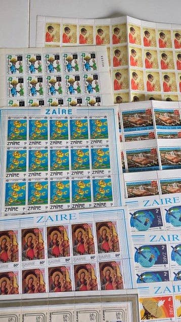 Zaïre - Groot lot postzegels in volle vellen, compleet –, Gestempeld