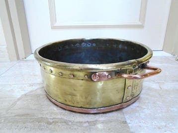Antiek Bak - messing, koper - 1800-1850 - ketel, pan,
